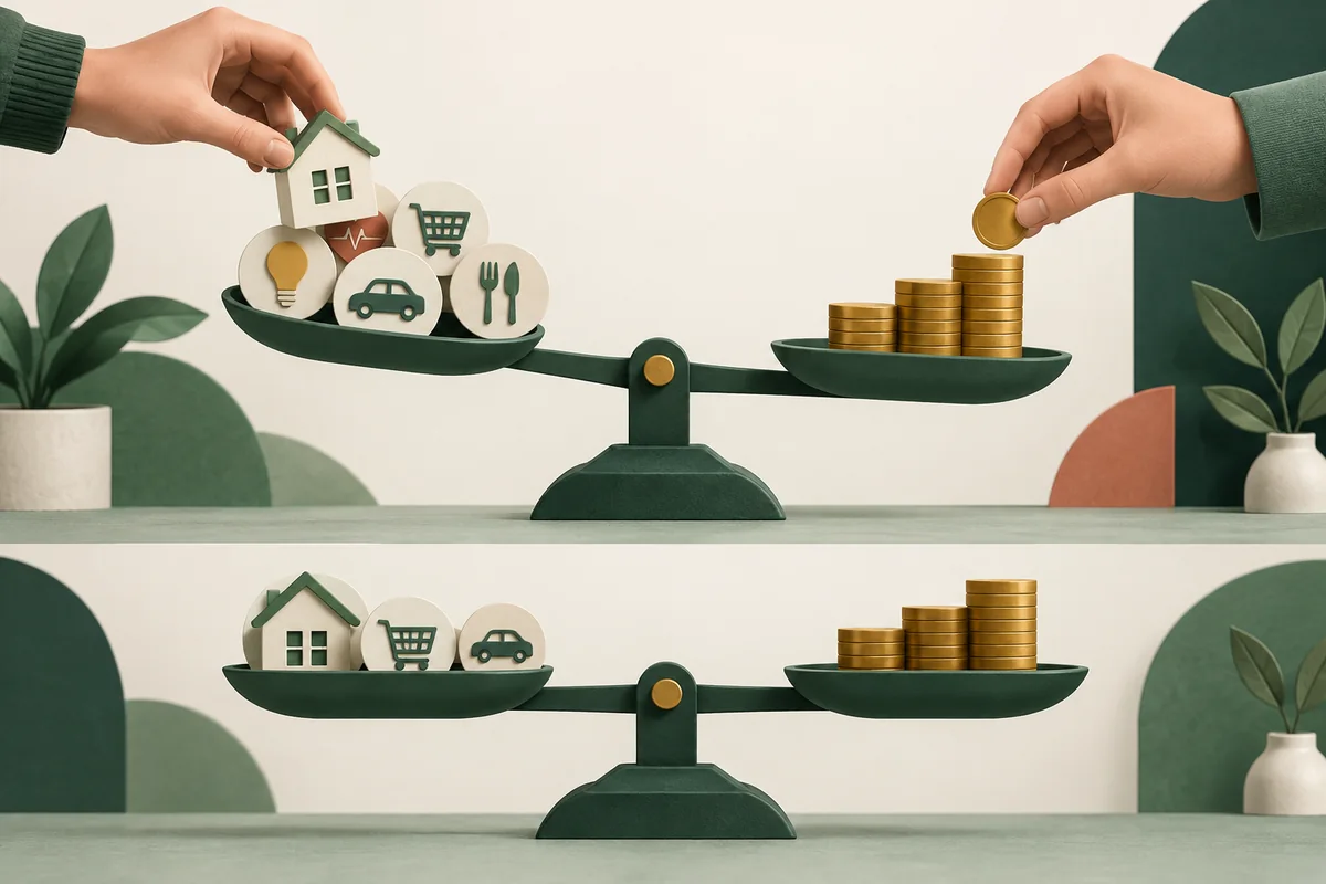 Reajuste de gastos para equilibrar un presupuesto mensual